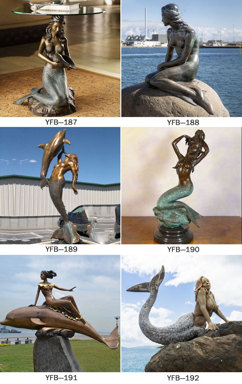 Bronze little mermaid garden statues designsBronze little mermaid garden statues designs