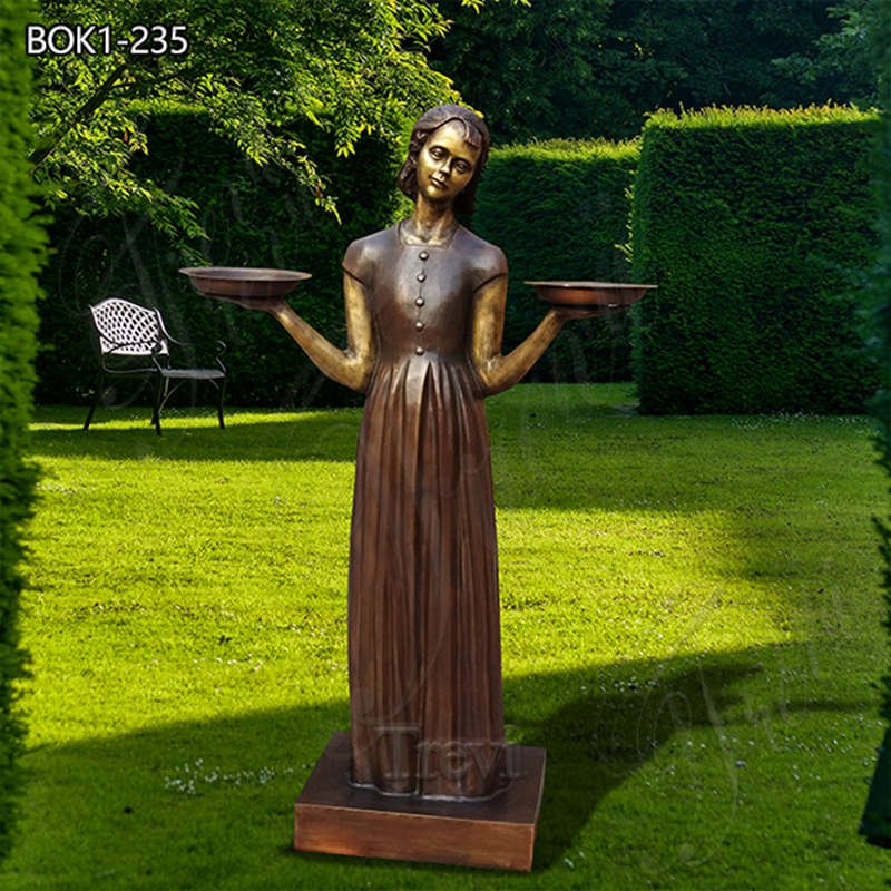 Custom Life Size Bronze Bird Girl Statue Garden Decor Supplier BOK1235
