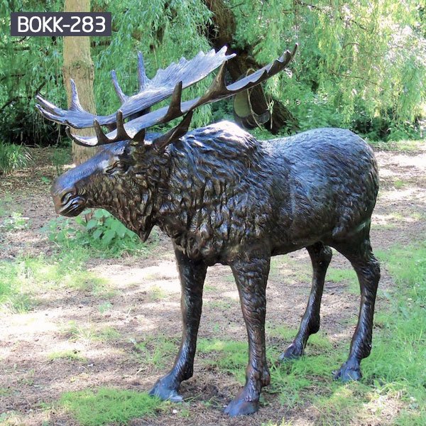 African animal sculptures of large moose bronze statues for sale