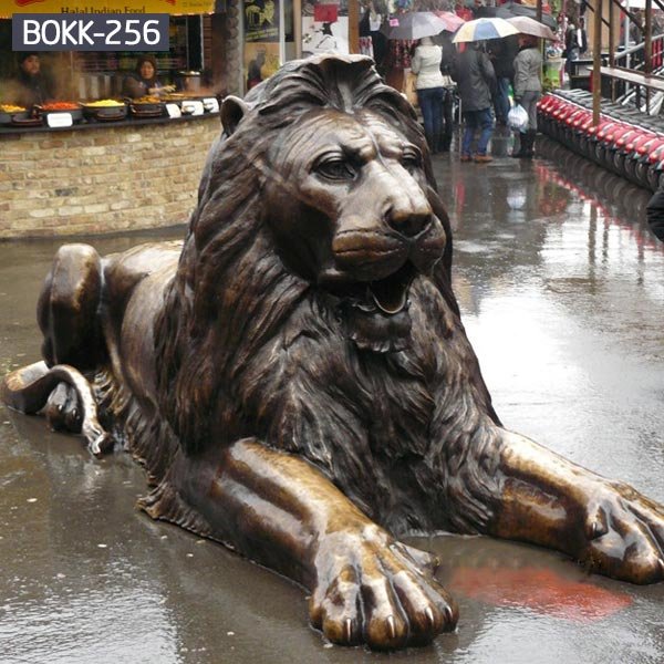 Buy brass sitting lion for outdoor lawn ornaments 