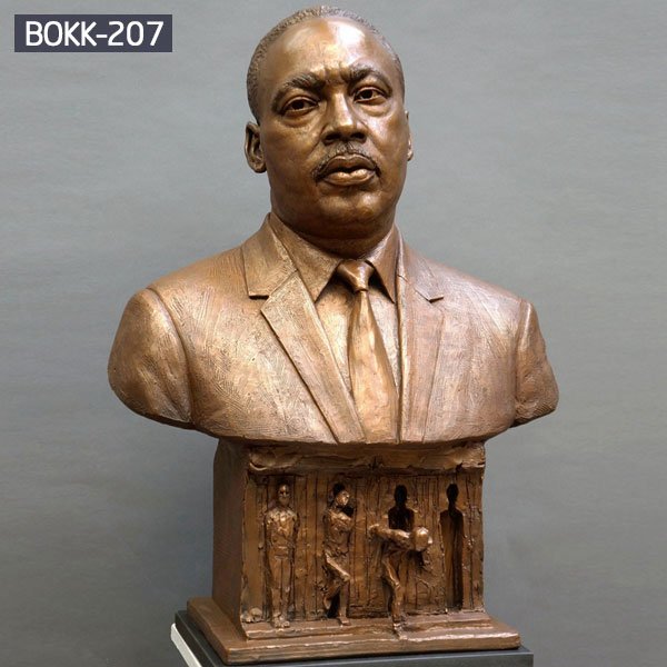 Custom made bronze bust head sculpture of Martin Luther King for sale