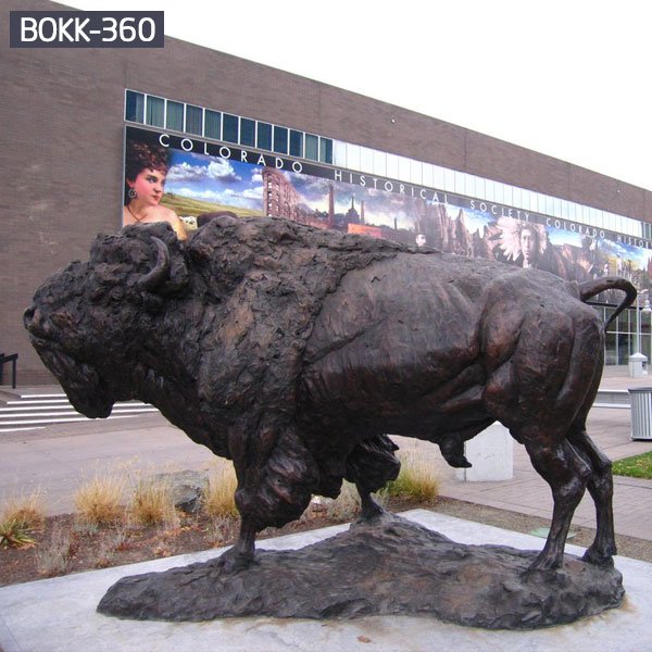 Large bronze buffalo statue outdoor animal sculpture for sale