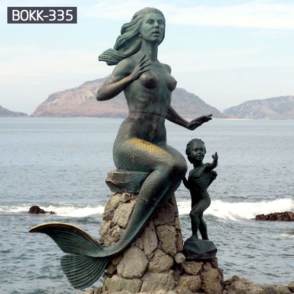 Mermaid bronze sculpture for outdoor metal art decor to buy