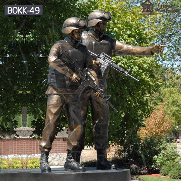 Customized Bronze Military Soldiers Statue Group Supplier BOKK-49