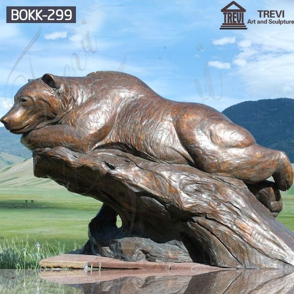 Bronze Lying Life Size Bear Statue Garden for Sale BOKK-299