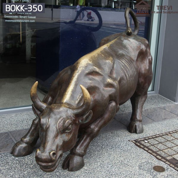 Wall Street Decoration Large Bronze Bull Statue for Sale BOKK-350