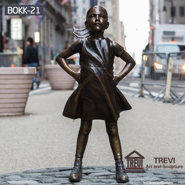 Hot Sale Bronze Fearless Girl Statue Custom Replica for Sale BOKK-21