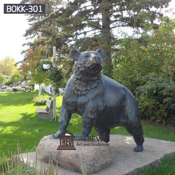 Outdoor Garden Bronze Life Size Bear Statue Supplier BOKK-301