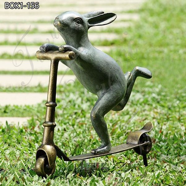 Funny Bronze Rabbit Statue Garden Decor for Sale BOK1-156