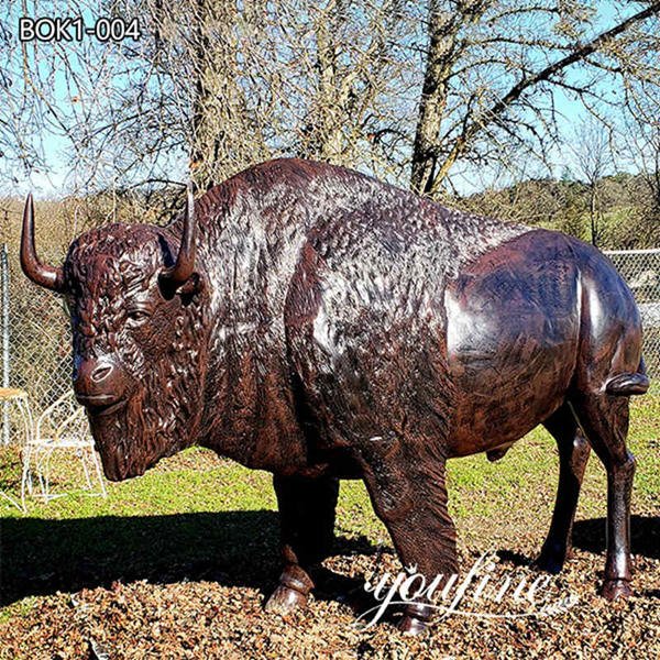 Wildlife Bronze Bison Statue Outdoor Decor for Sale BOK1-004